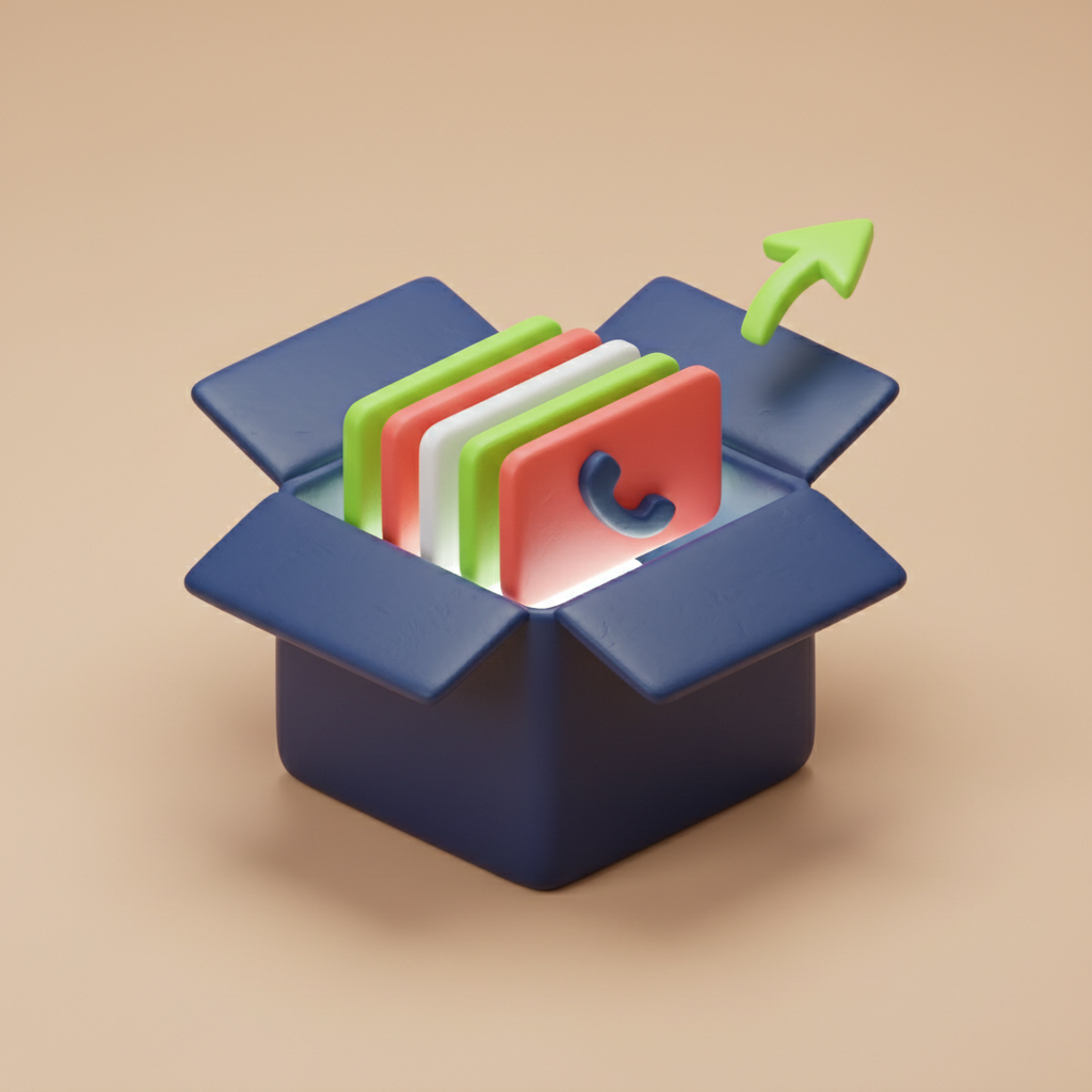 Clay-Illustration: Datenexport-Box